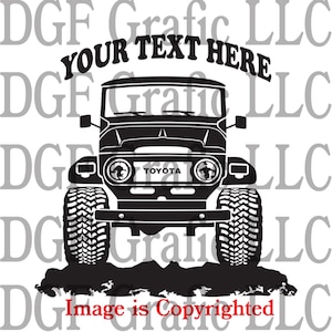 TOYOTA - FJ40 - BJ42 - LAND CRUISER / 1960-1984 4x4 Off road Personalized Vinyl Window Decal -  #OR019