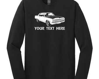 Chevrolet Chevy Chevelle Malibu 1965 Muscle Car with Personalization on Cotton  Long Sleeve T-shirt  - TCR027LS