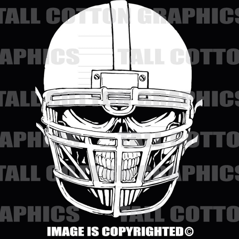 Football Helmet Skull Vinyl Decal SKL113 Etsy