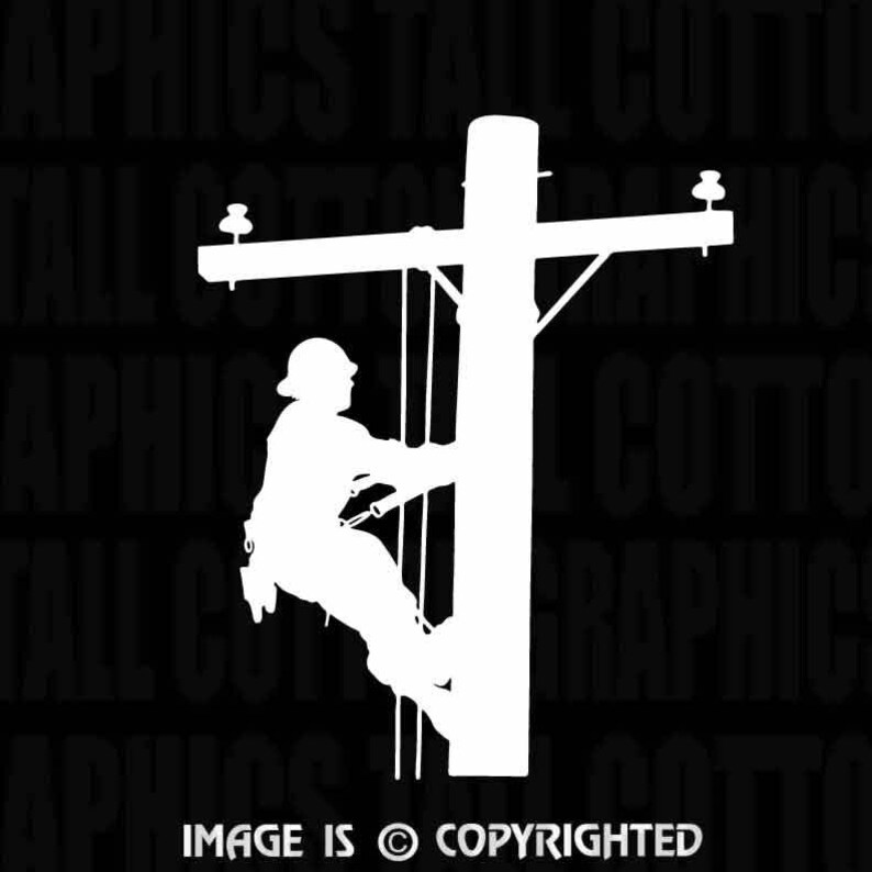 Power Lineman Silhouette Vinyl Decal JB006 Etsy