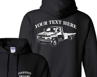 Chevrolet 5500 Tow Wrecker Flatbed Rollback Truck- Custom Hooded Sweatshirt - #HTR003