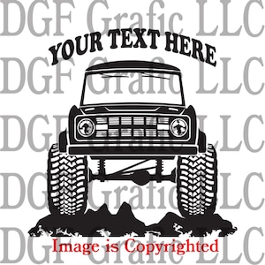 FORD Early  BRONCO -  &#39;EB&#39; /  1966 - 1977 4x4 Offroad Personalized Vinyl Window Decal -  #OR018