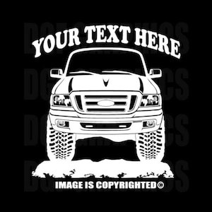 FORD RANGER TRUCK 2004 -2005 -2006 -2007 - 4x4 Offroad Personalized Vinyl Window Decal - #OR070
