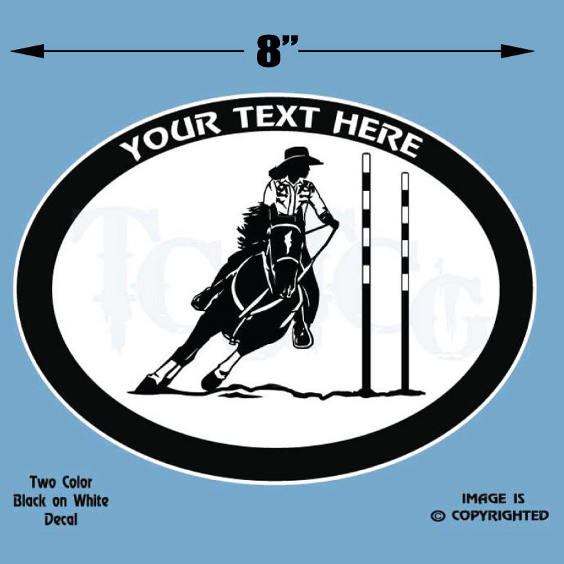 Pole Bending Horse Personalized Black and White Vinyl Decal Etsy