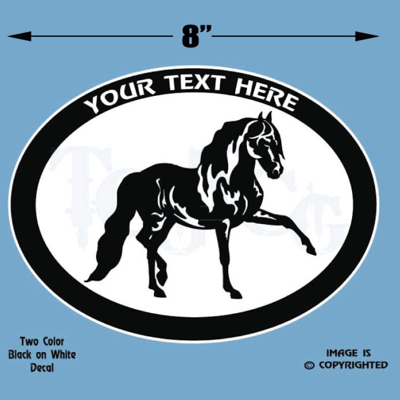 Paso Fino Gaited Horse Personalized Black and White Vinyl Etsy
