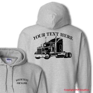 KENWORTH W900  Semi Truck - Big Rig - 18 Wheeler - Semi Truck - Personalized Custom Pullover Hoodie - #HBR001