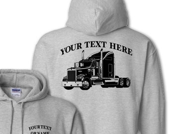 KENWORTH W900  Semi Truck - Big Rig - 18 Wheeler - Semi Truck - Personalized Custom Pullover Hoodie - #HBR001