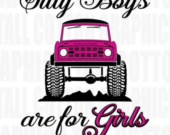 Silly Boys - BRONCOS are for Girls - 2 Color Vinyl Window Decal - #EB007