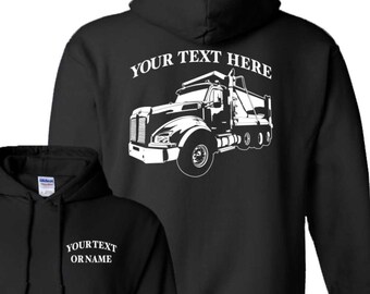 KENWORTH T880 3 Axle Dump Truck - Big Rig - Personalized Custom Pullover Hoodie - #HDT016