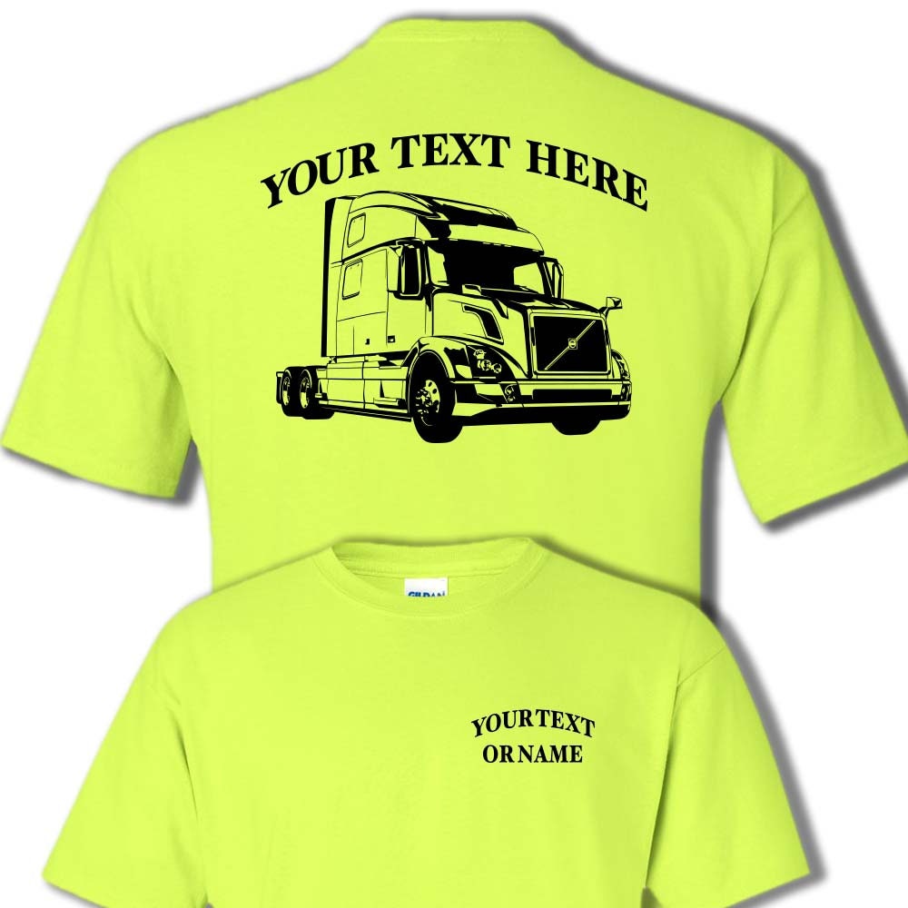 T-Shirt Print 3D Effect Logo on Front and Back VOLVO Truck Driver