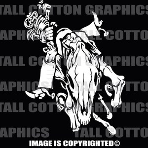 COWBOY and HORSE Skeleton Vinyl Window Decal #SKL102