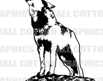 WOLF HOWLING Vinyl Window Decal Sticker decor #WL011