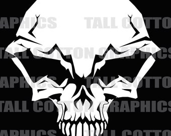 Alien Skull Vinyl Window Decal #SKL003