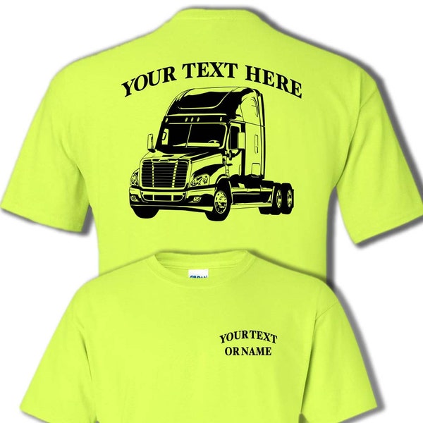 FREIGHTLINER CASCADIA Semi Truck - Big Rig - 18 Wheeler - Personalized Custom Cotton T-shirt - #BR009