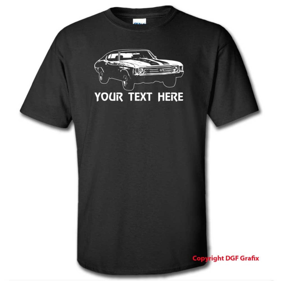 Maglietta Uomo Chevelle 1971, Fan Delle Muscle Car, Cotone, Girocollo, Stampa Grafica, Aggressive Thread