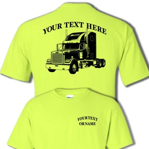 FREIGHTLINER CLASSIC Semi Truck - Big Rig - 18 Wheeler - Personalized Custom Cotton T-shirt - #BR003