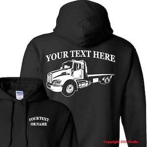 KENWORTH Tow Wrecker Flatbed Rollback Truck- Personalized Custom Hooded Sweatshirt - #HTR005