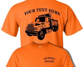 FREIGHTLINER 2 Axle Commercial Dump Truck Rig - Personalized Custom Cotton T-shirt - #DT001
