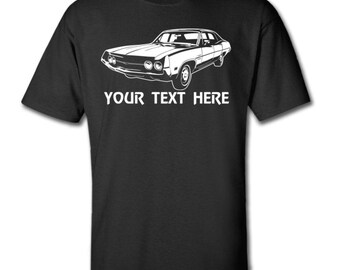 FORD TORINO 4 Door 1970   Muscle Car with Personalization on Cotton T-shirt  - TCR054
