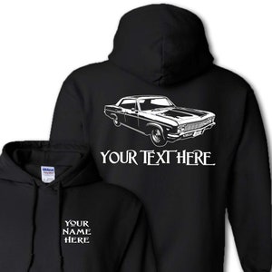 CHEVROLET IMPALA 1966 Muscle Car with Personalization Hooded Sweatshirt - HCR012