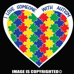 AUTISM AWARENESS Heart  5 color puzzle pieces  Vinyl Decal - #AA002