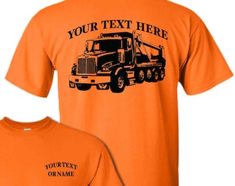 WESTERN STAR 4 Axle Commercial Dump Truck Rig - Personalized Custom Cotton T-shirt - #DT009