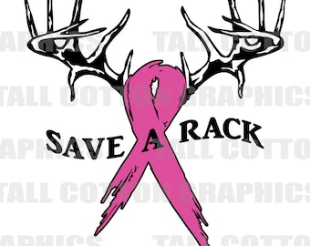 Save a Rack Hot pink Ribbon Breast Cancer Awareness Vinyl Window Decal #BC001