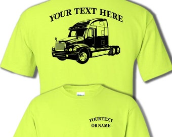 FREIGHTLINER CENTURY CLASS Semi Truck - Big Rig - 18 Wheeler - Personalized Custom Cotton T-shirt - #BR004