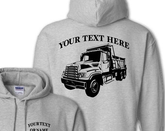 FREIGHTLINER 2 Axle Dump Truck - Big Rig - Personalized Custom Pullover Hoodie - #HDT001