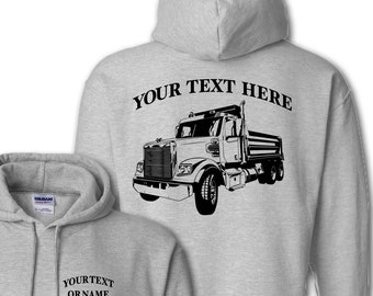 FREIGHTLINER T122SD Tandem 2 axle Dump Truck - Big Rig - Personalized Custom Pullover Hoodie - #HDT004