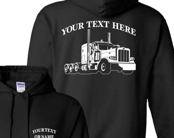 Peterbilt 389 Semi Truck Custom Hoodie - 18 Wheeler Big Rig