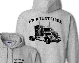 LONE STAR International Semi Truck - Big Rig - 18 Wheeler - Semi Truck - Custom Pullover Hoodie - #HBR008