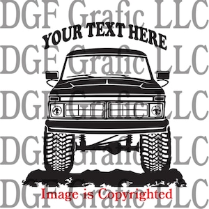 FORD F100 - F150 - F250 Truck  1973 - 1977  4x4 - Off Road Personalized Vinyl Decal -  #OR002