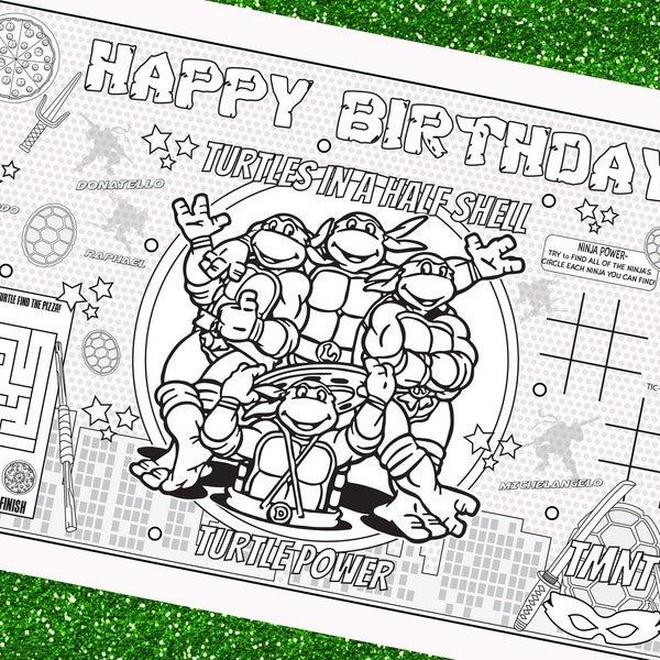 Napperon d'activité Teenage Mutant Ninja Turtles-Kids - Fichier numérique uniquement