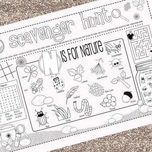 SCAVENGER HUNT-Kids activity placemat- Digital file only