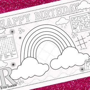 RAINBOW-Kids activity placemat- Digital file only