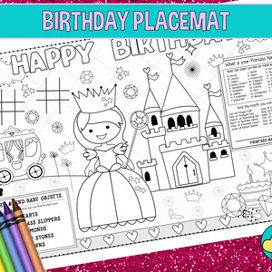 PRINCESS-Kids activity placemat- Digital file only
