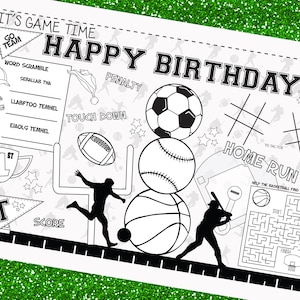 SPORTS-Kids activity placemat- Digital file only