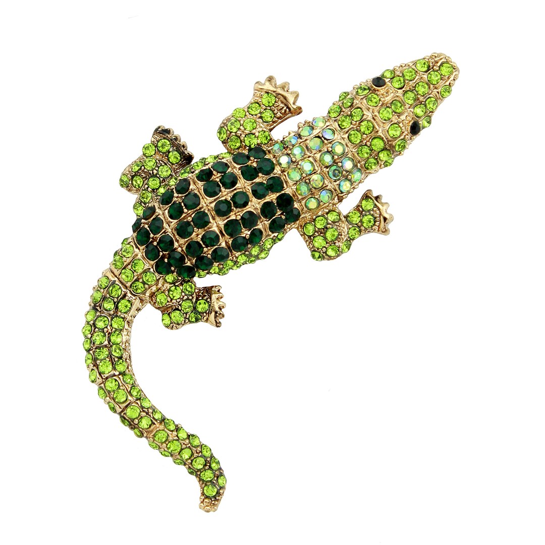 Unique 2.36" Chinese Dragon Animal Brooch Pin - Rhinestone Crystal - Alloy - EE02980