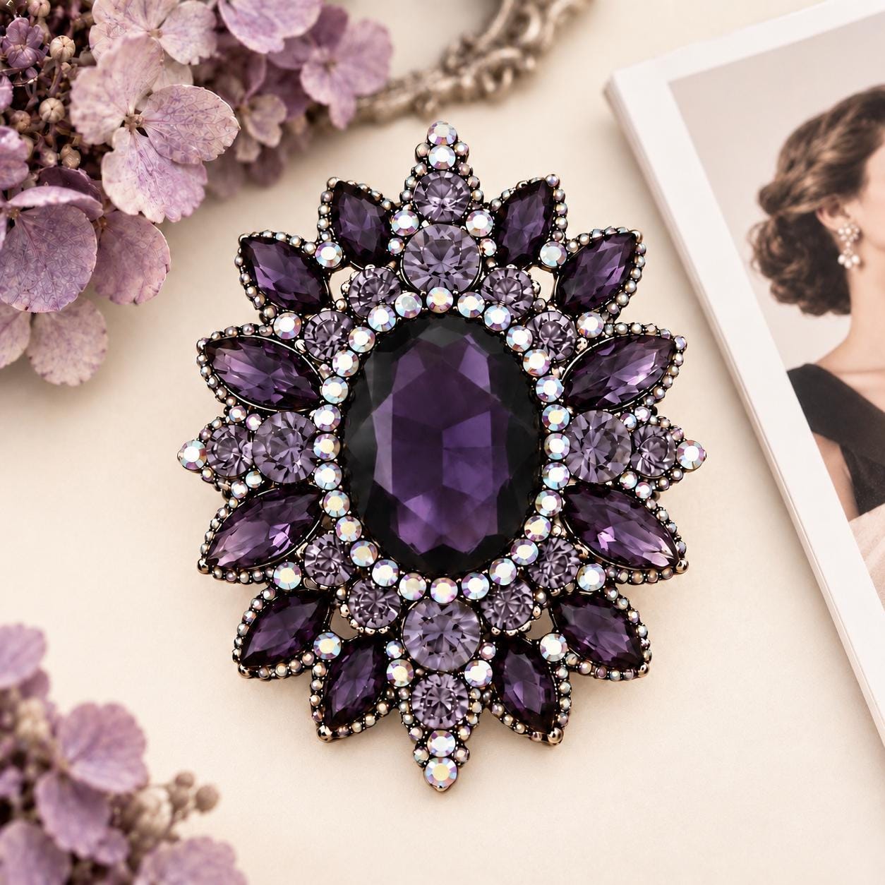 Purple Brooch - Etsy