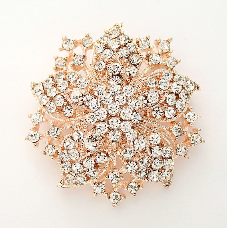 Gold Bridal Brooch Rhinestone Brooches Pins Bridal Etsy