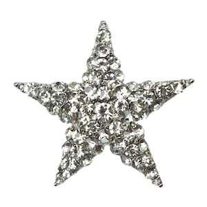 Crystal Star Brooch: Silver Plated Rhinestone Embellishment