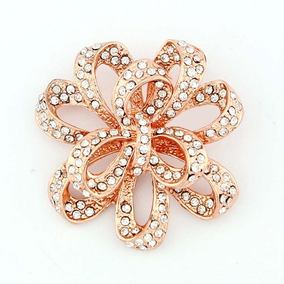 Rose Gold High Quality Crystal Rhinestone Embellishment Brooch Pin DIY Bouquet Rose Gold High Quality Crystal Rhinestone Embellishment Brooch Pin DIY Bouquet