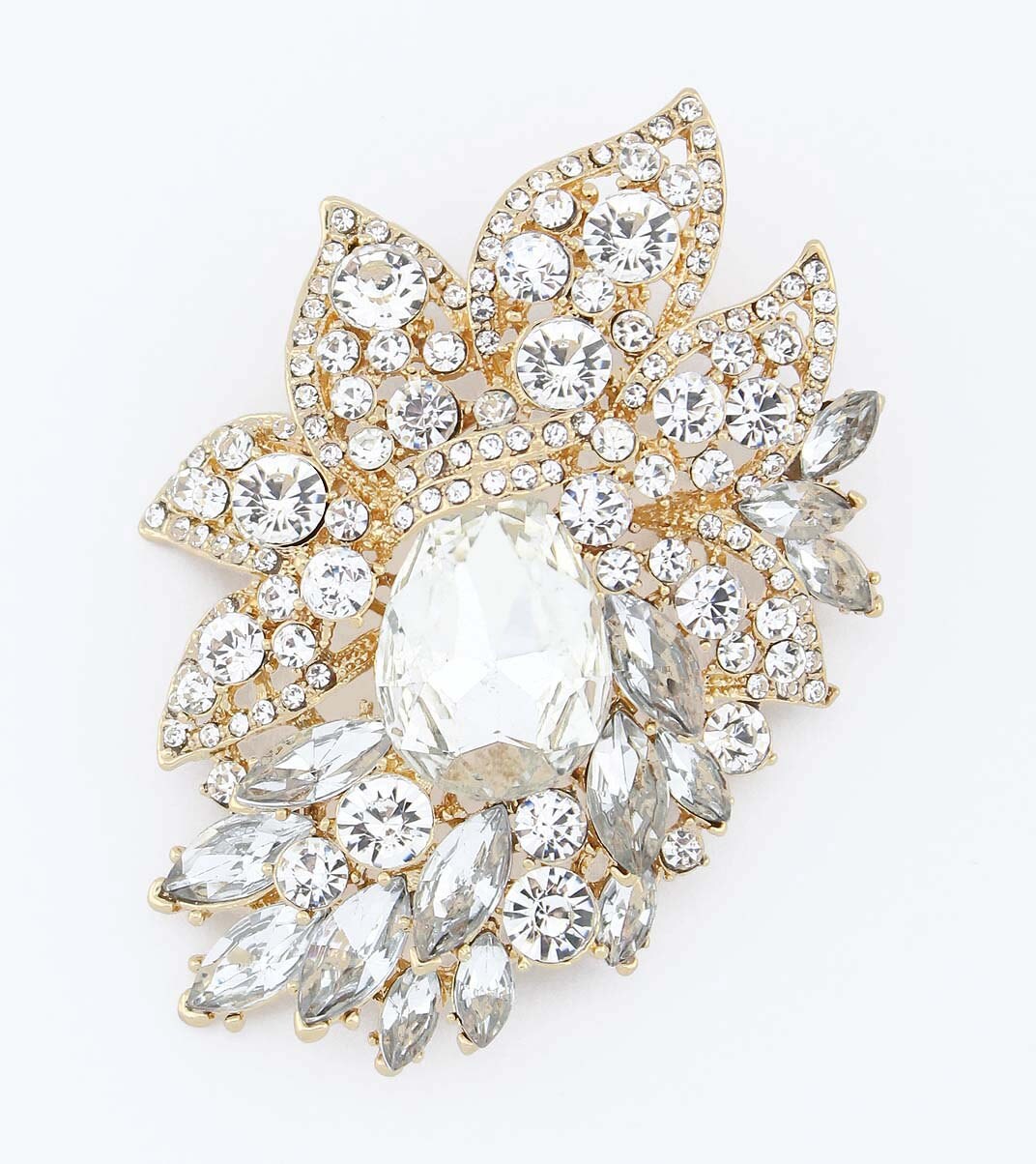 Gold Rhinestone Brooch Bridal Sash Dress Cake Brooch Bouquet