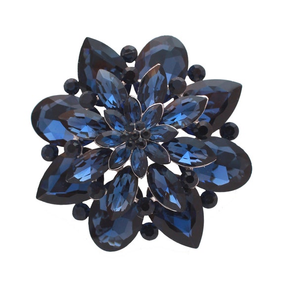 Navy blue brooch deals