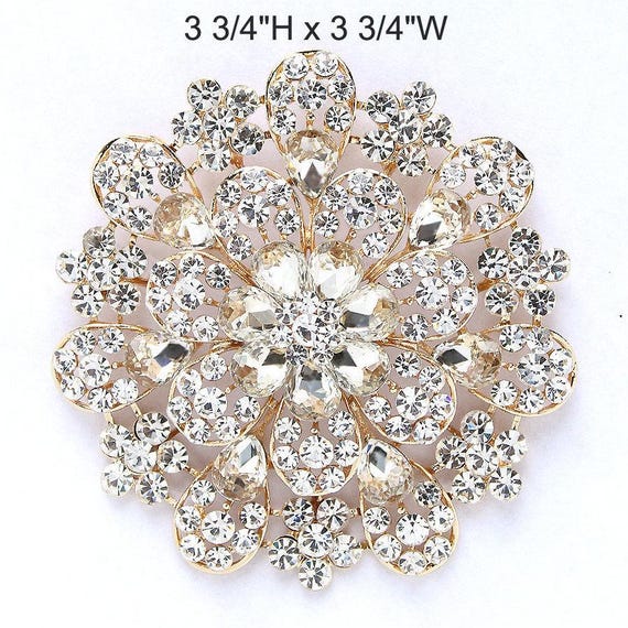 large gold brooch for dress Nina Ricci Vintage Large Gold Brooch New!