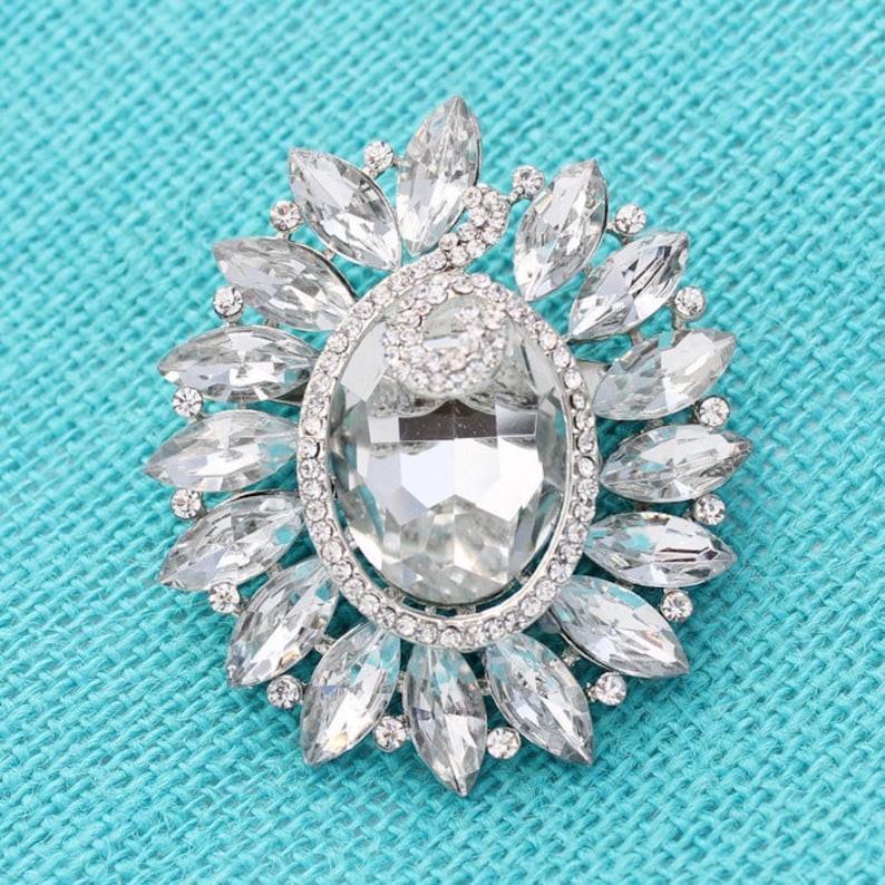 Crystal Rhinestone Brooch Wedding Bouquet Brooches Bridal Etsy