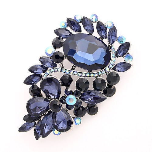 Navy Blue Brooch Navy Wedding Broaches Bridal Pin Dress Sash Etsy