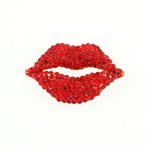 Red Lips Necklace Etsy