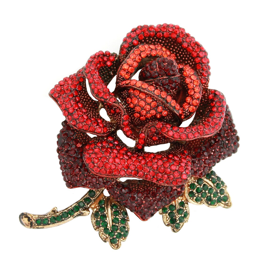 Rose Brooch Large Red Flower Brooch Pin Dimensional Etsy